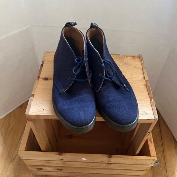 Dr. Martens Size 9 Blue Daytona Twill Canvas Lace-Up Chukka Ankle Desert Boots - Picture 3 of 16